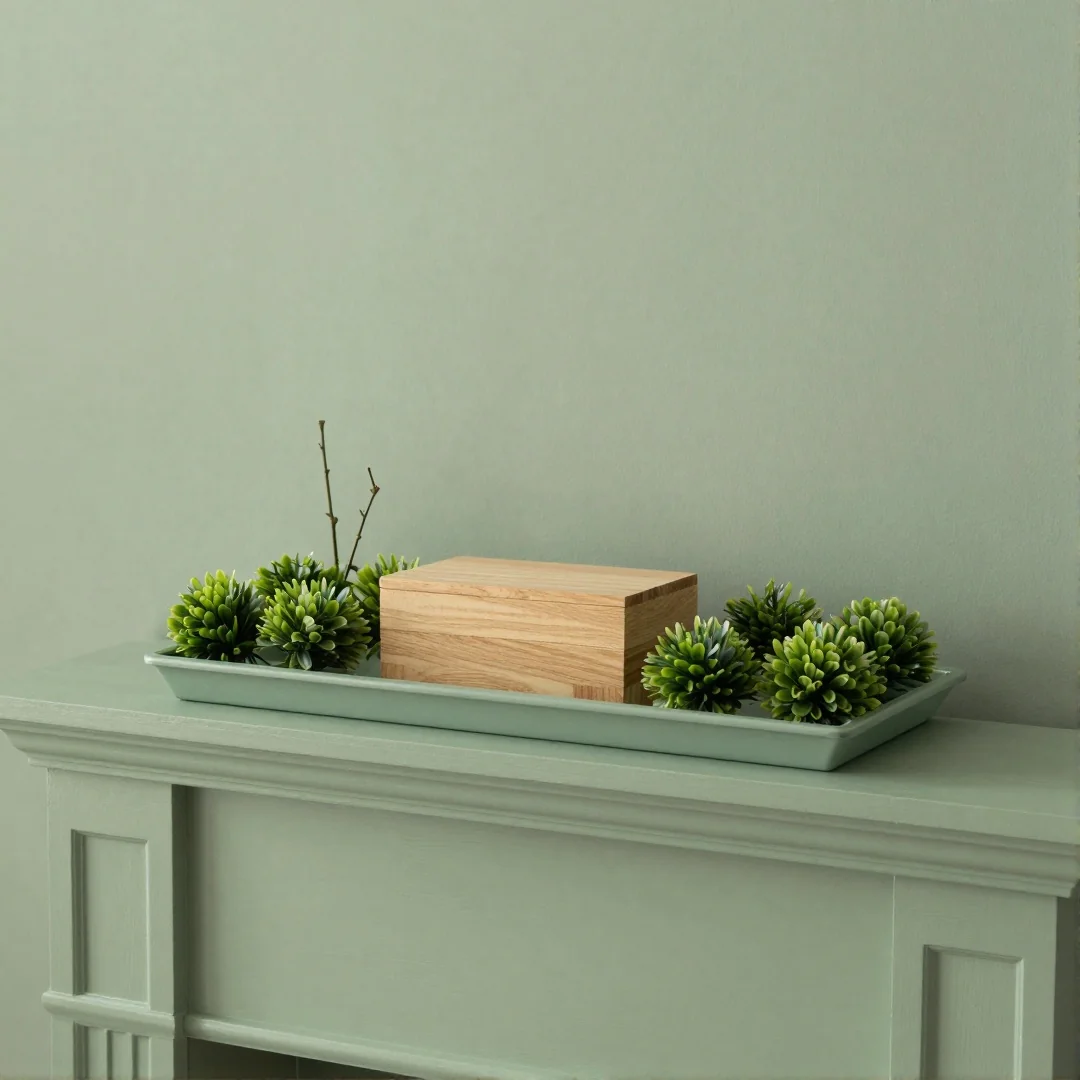 Low Boxwood Centerpiece - spring mantel decor ideas