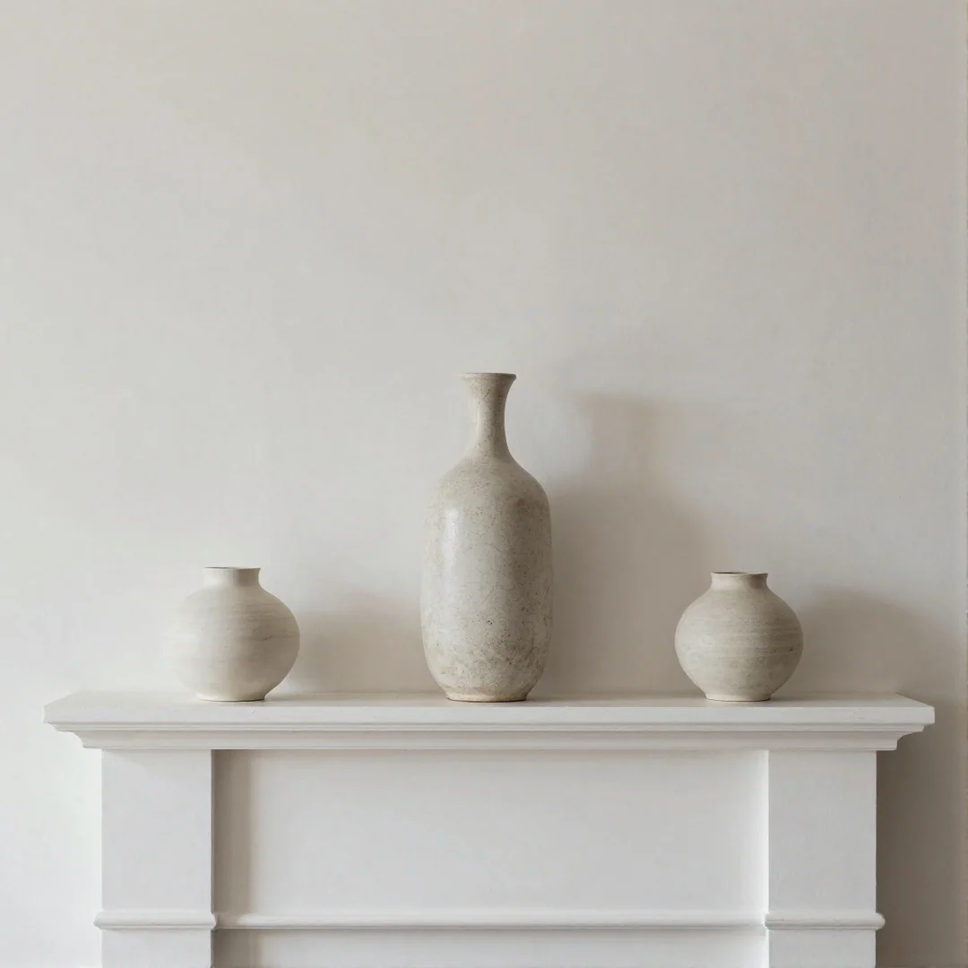 Small Mantel Scaling - spring mantel decor ideas