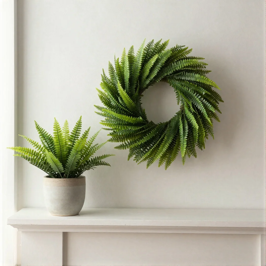 Spring Mantel with Greenery - spring mantel decor ideas