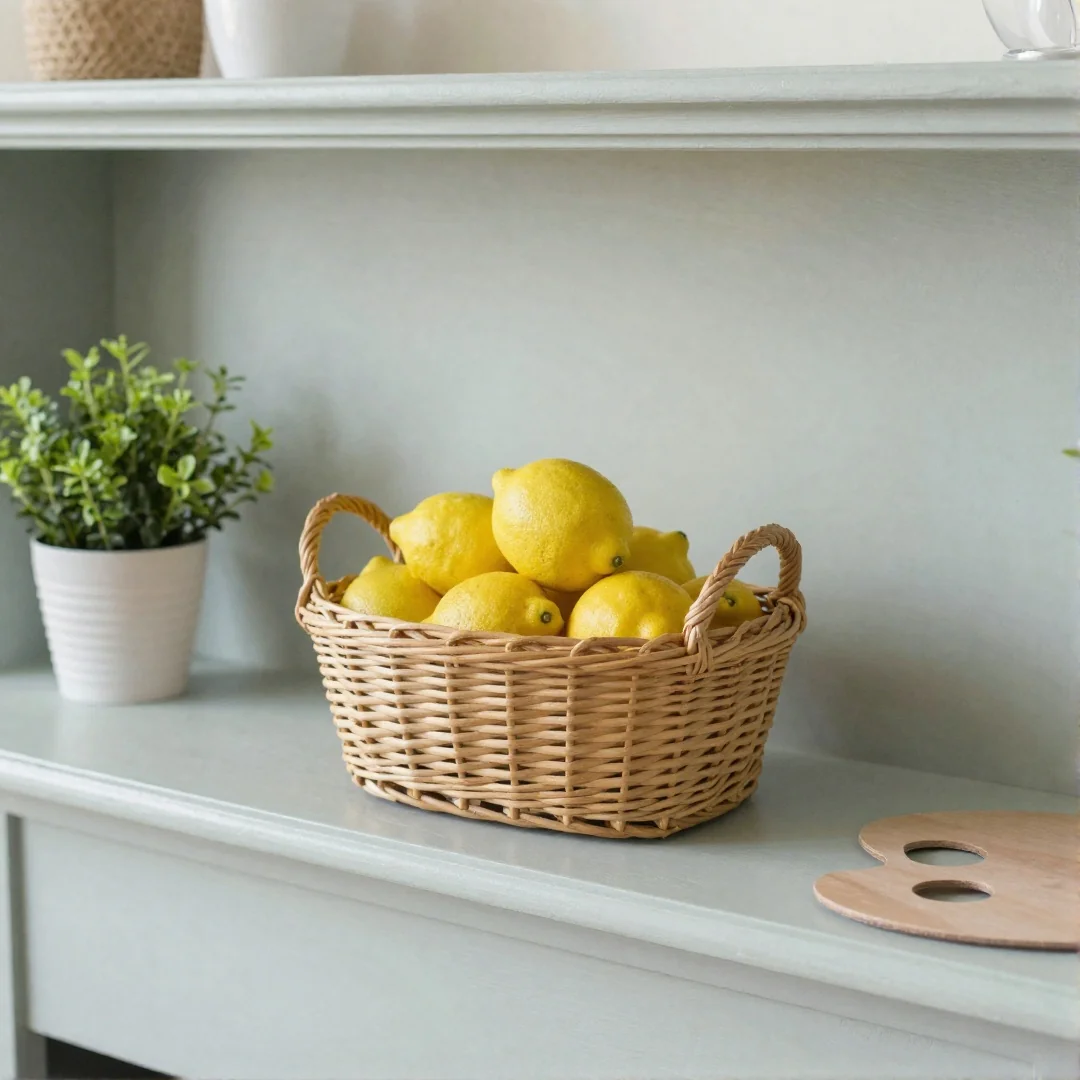 Wicker Basket Accent - spring mantel decor ideas