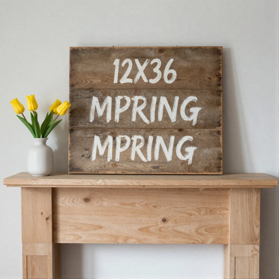 Wooden Sign Lean - spring mantel decor ideas