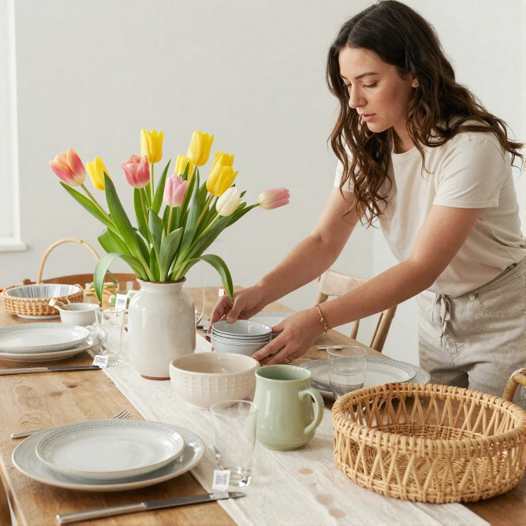 Budget Spring Tablescape - spring tablescapes