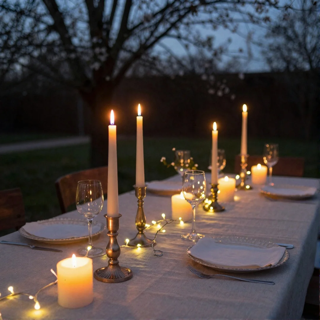 Candlelit Evening Tablescape - spring tablescapes