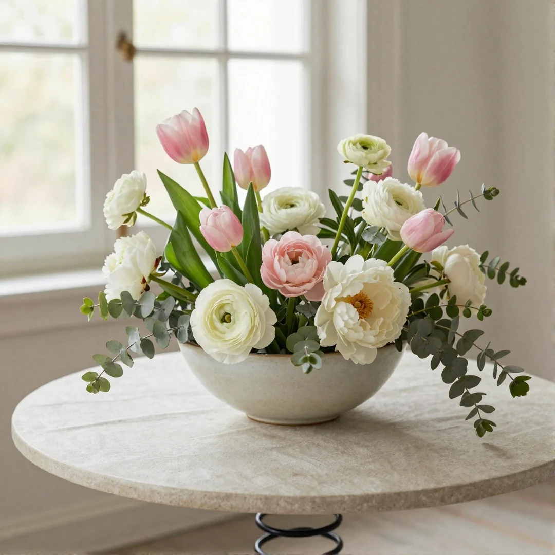 Low-Profile Centerpiece - spring tablescapes