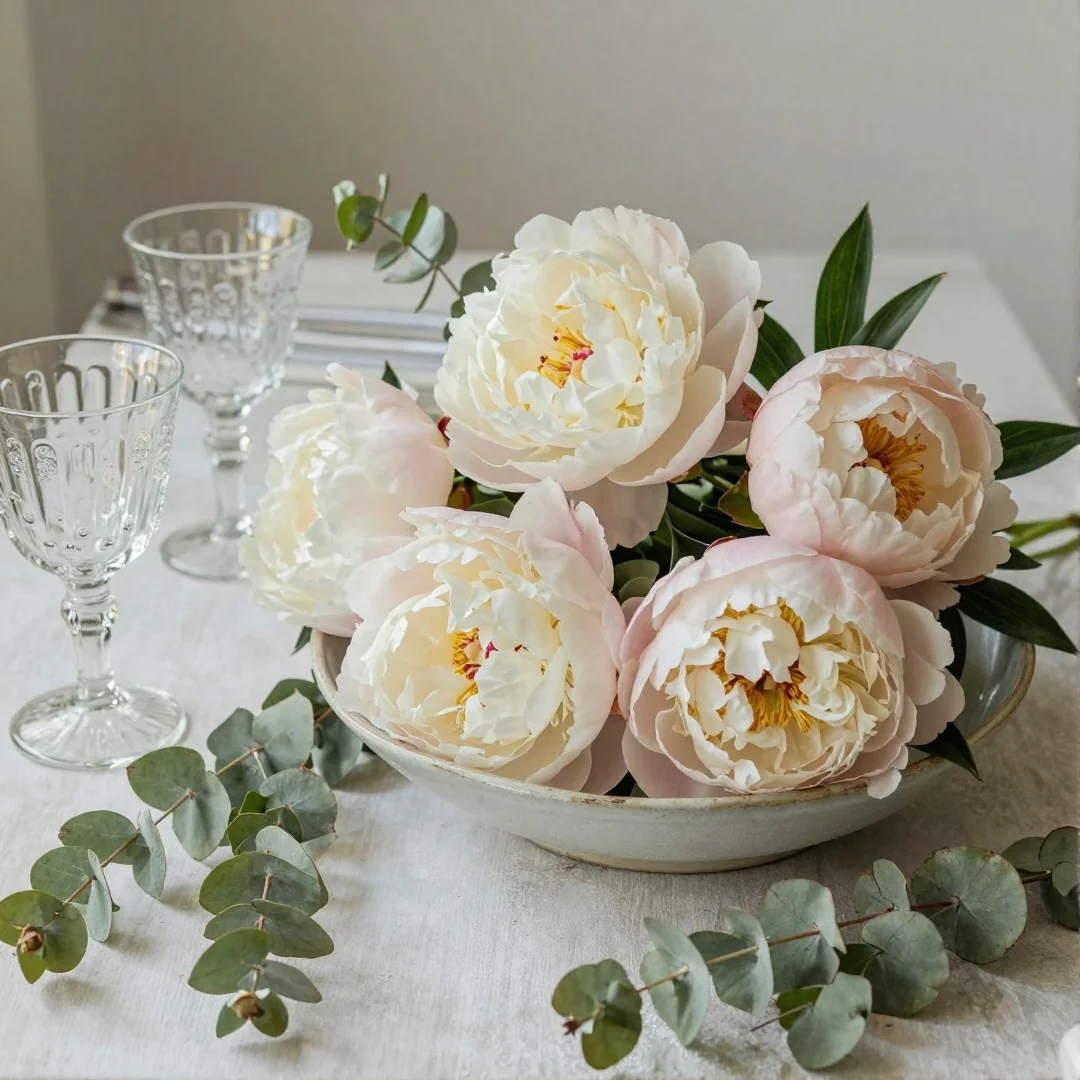 Peony Cluster Bowl - spring tablescapes