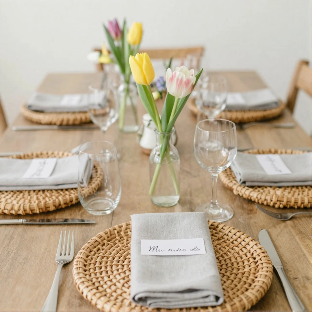 Single-Flower Place Setting - spring tablescapes