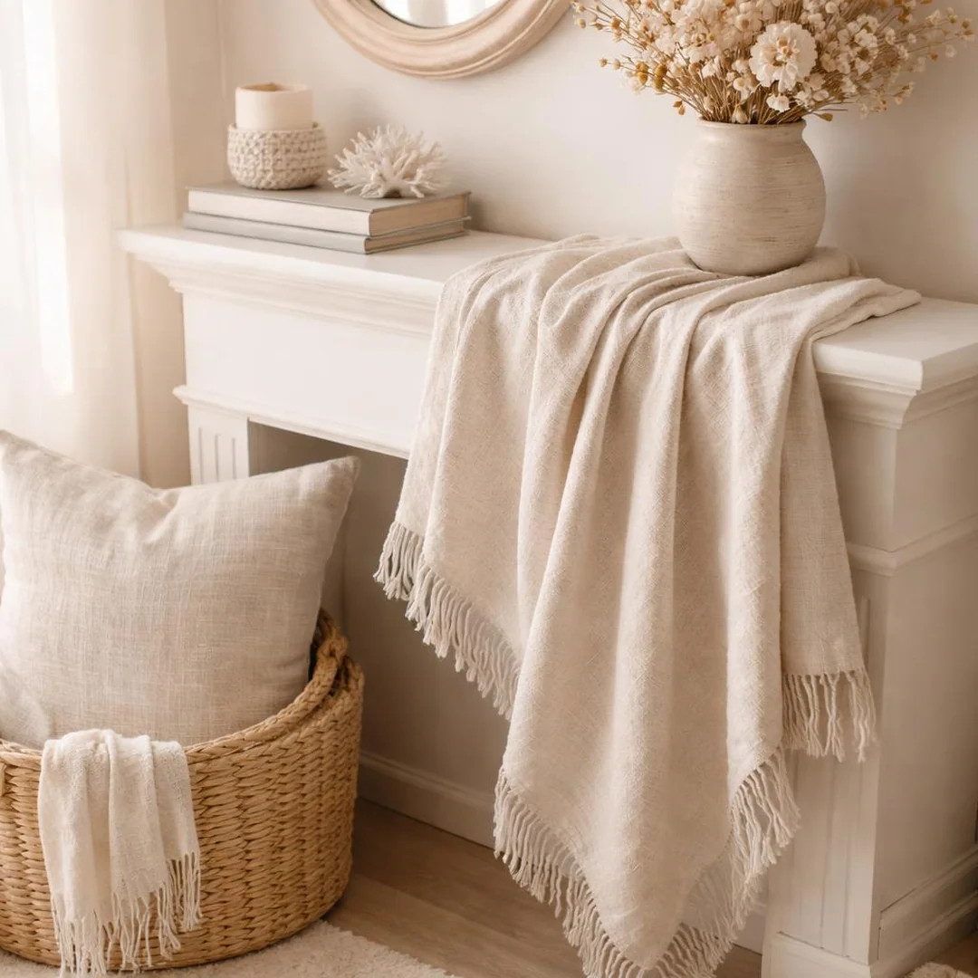 Linen Throw Layer - summer decorations for home
