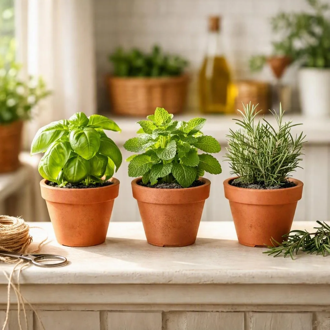 Mini Potted Herbs - summer decorations for home