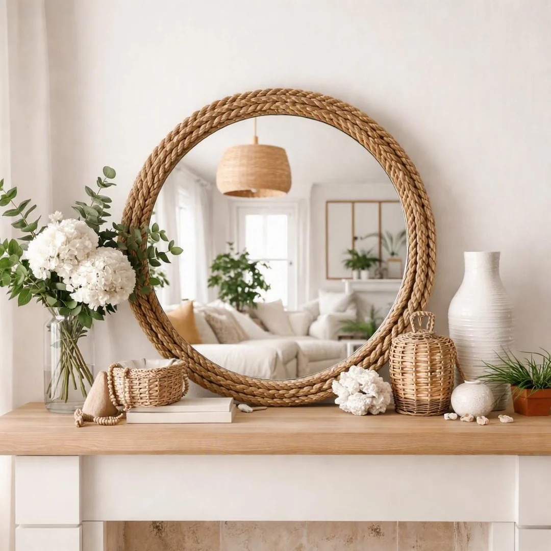Rope Mirror Lean - summer decorations for home